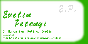 evelin petenyi business card